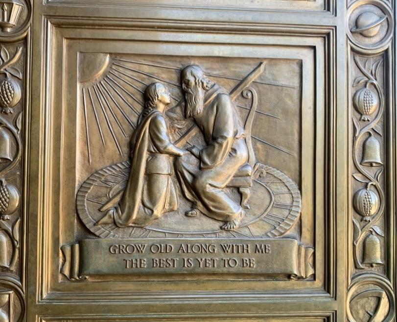 Bas-relief on the bronze doors of the Armstrong-Browning Library